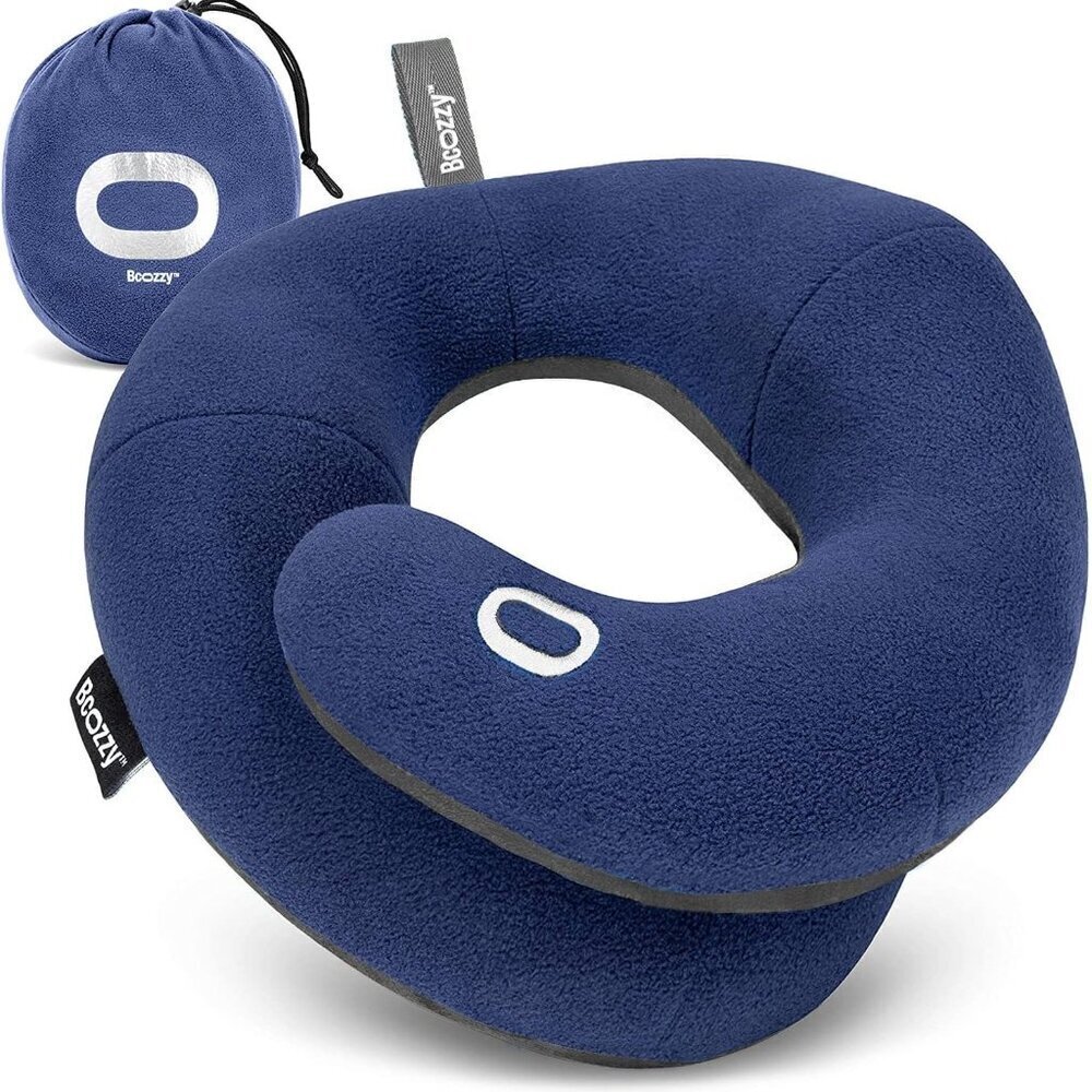 Ergonomic Travel Neck Pillow Navy Double Support